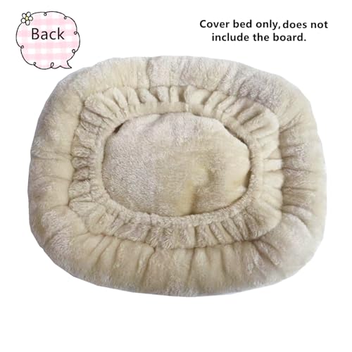 13.8" Beige Round Cushion Cover for Cat Perch W348898