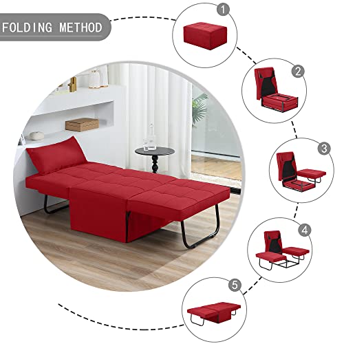 Dark Grey 4 in 1 Folding Ottoman Couch Bed F65738