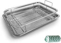 Stainless Steel Air Fryer Basket Set with Crisper Tray and Pan Tray B188037