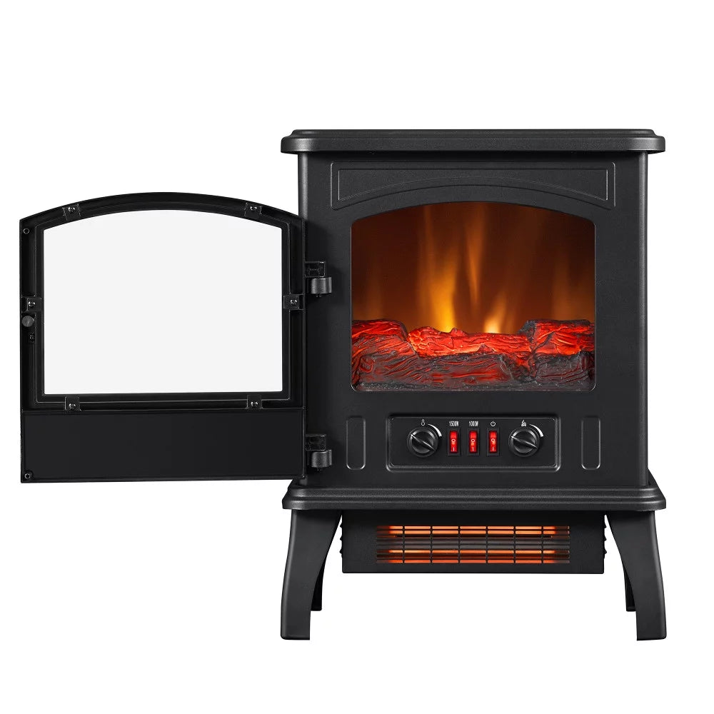 Black Infrared Quartz Electric Fireplace Stove Heater U862