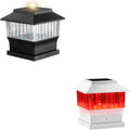 50 Lumen 3 Modes Solar Post Lights (1 Pack) and RGB & Warm Solar Post Cap Lights (1 Pack) R79796
