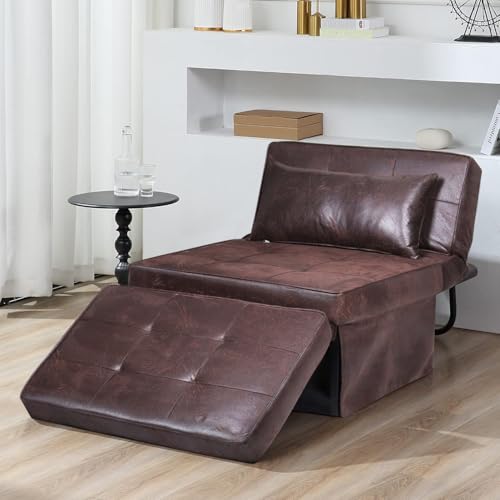 Dark Grey 4 in 1 Folding Ottoman Couch Bed F65738