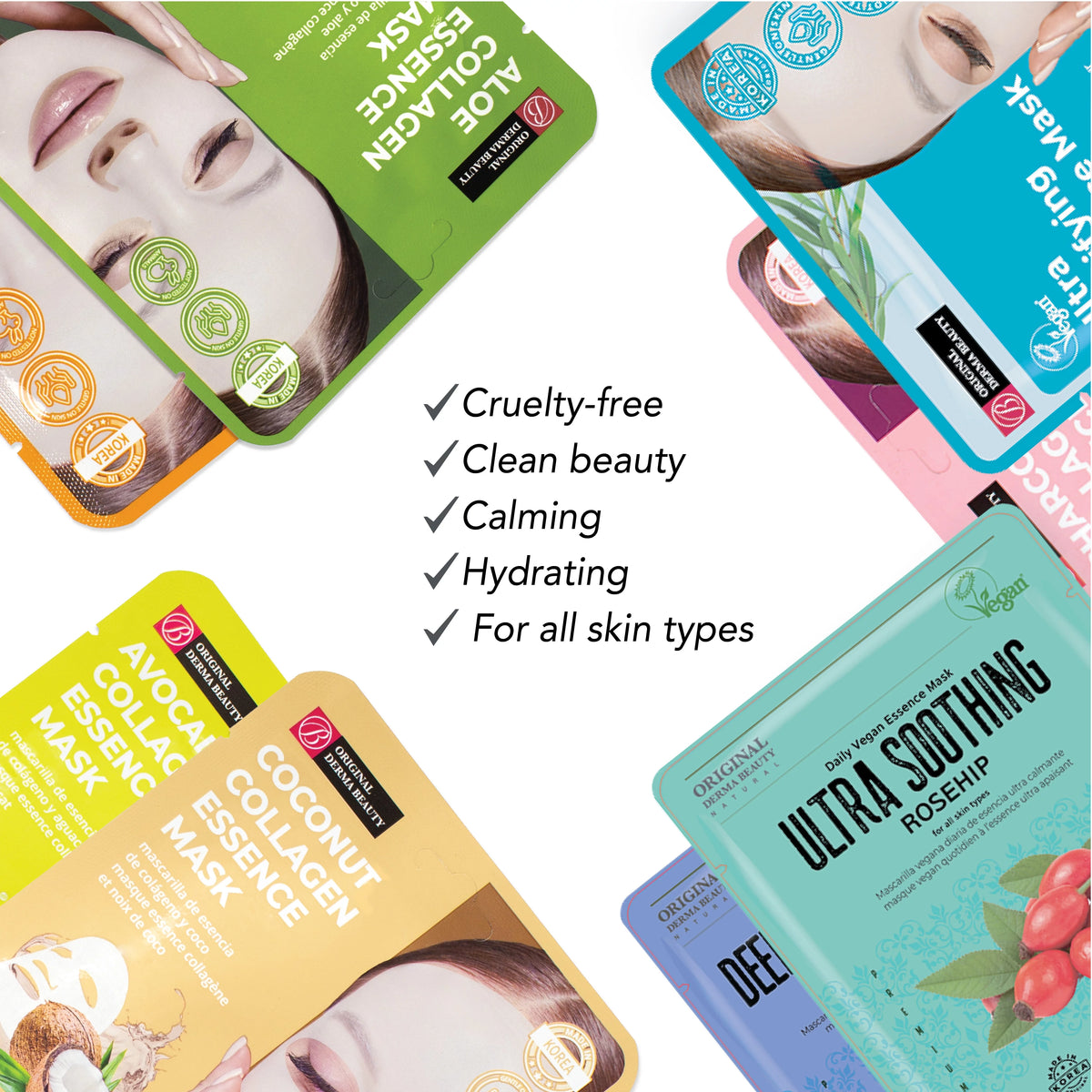 36 Pack Collagen Essence Face Mask Sheet J49552