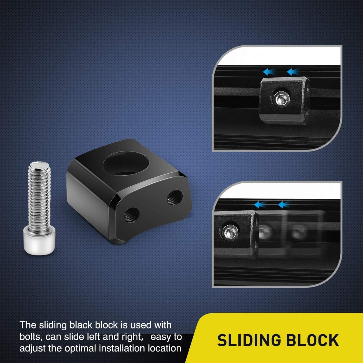 2PCS Black LED Light Bar Slide Mount Bracket B689