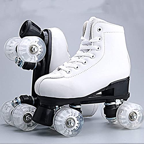 Classic White Quad Roller Skates with PU Leather and PU Wheels F9451