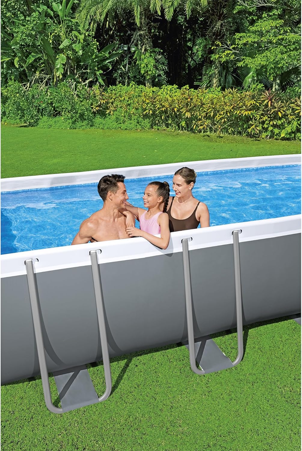 18' x 9' x 48" Rectangular Above Ground Swimming Pool Set with Sand Filter Pump H452758
