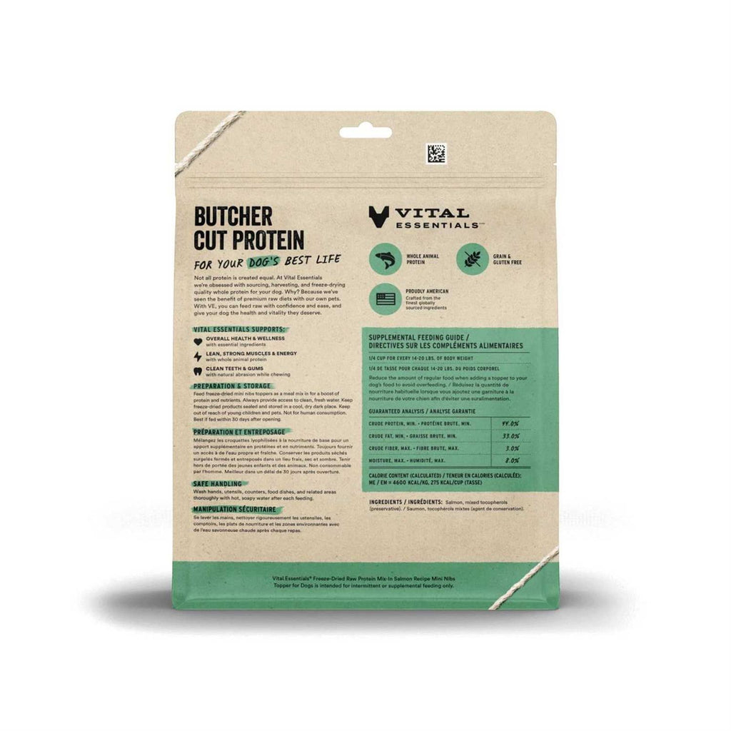 Freeze Dried Raw Salmon Recipe Mini Nibs Topper for Dogs Y490