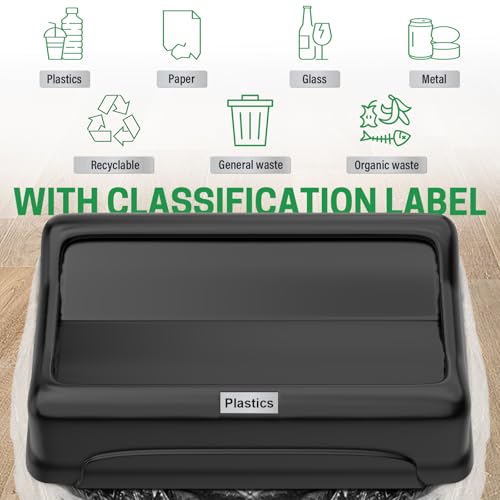 Pack of 2 Heavy Duty Plastic Trash Can Swing Lid Y6330