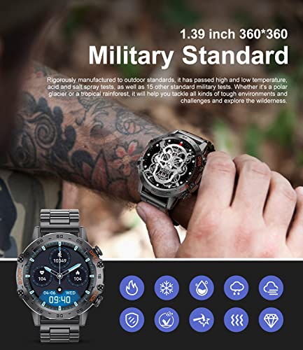 Smart Watch with Bluetooth Call, 5ATM Waterproof, 1.39'' HD X9846