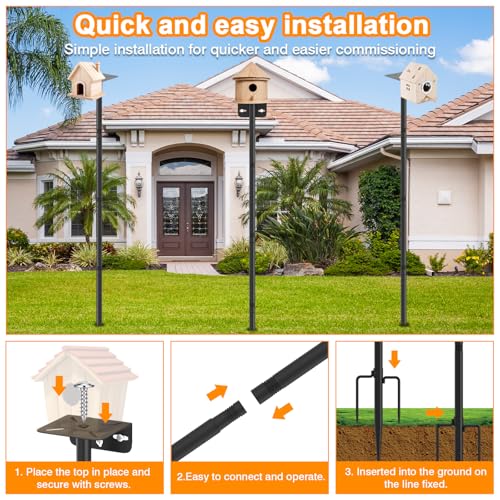 2 Pack 80 Inch Adjustable Bird Feeder Pole F77637