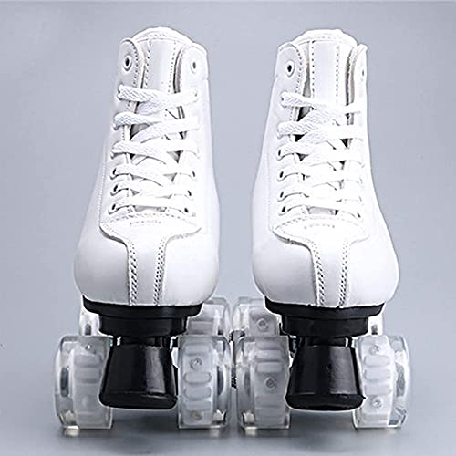 Classic White Quad Roller Skates with PU Leather and PU Wheels F9451