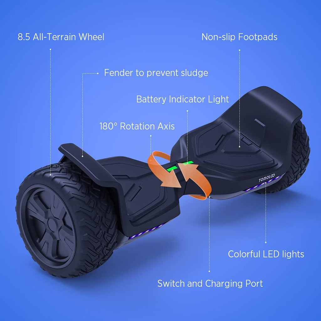 8.5'' All Terrain Self Balancing Hoverboard with Bluetooth and LED Lights E907