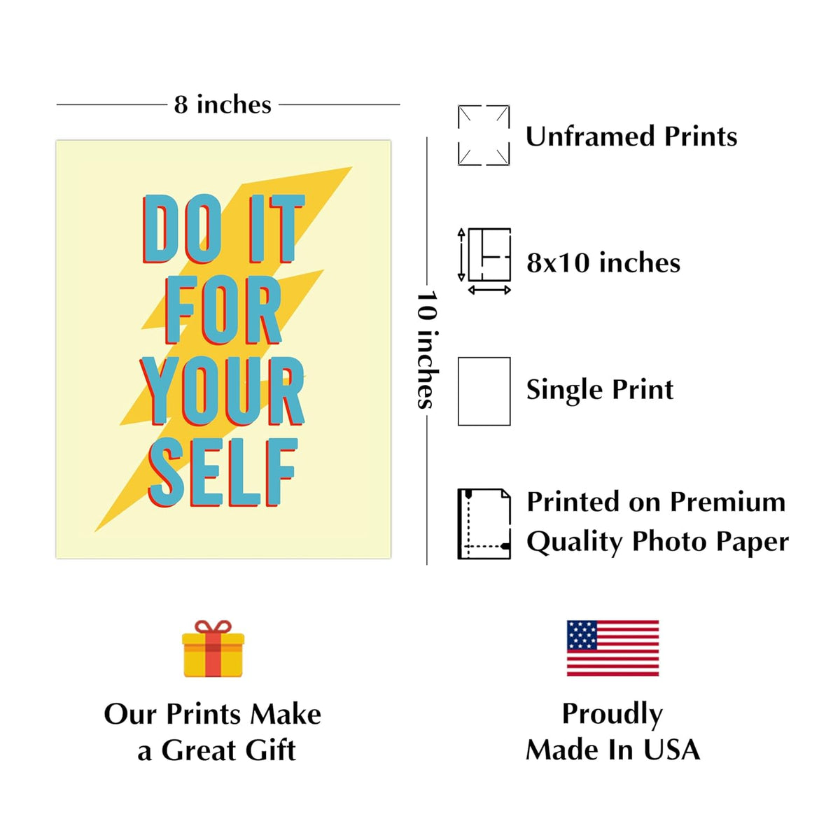 Success Inspirational Quote Wall Art Print, Unframed - 8x10 F699104