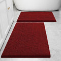 2 Piece Chenille Bath Mat Set (30" x 20"+24" x 16", Dark Grey) X903