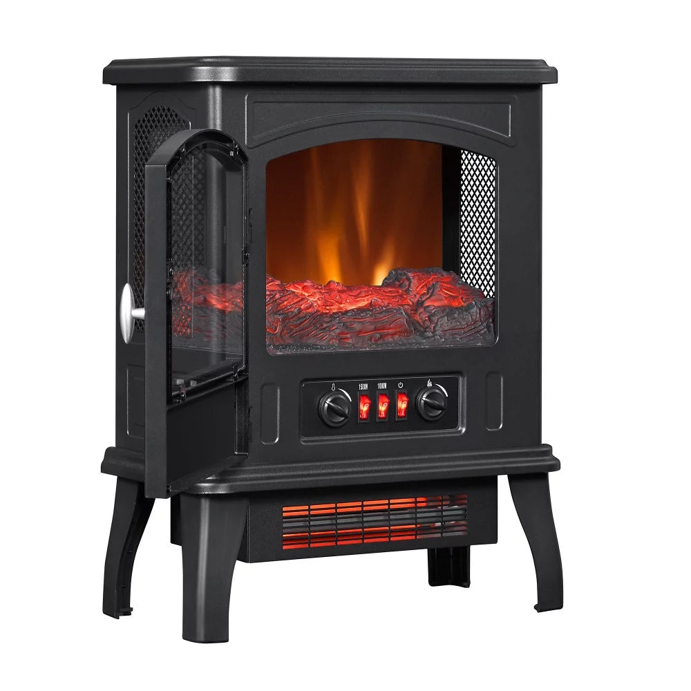 Black Infrared Quartz Electric Fireplace Stove Heater U862