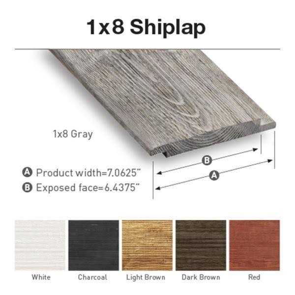 1 in. x 8 in. x 6 ft. Barn Wood Pine Shiplap Board L7081