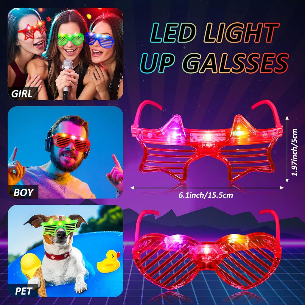 12 Pcs LED Glow Glasses T259