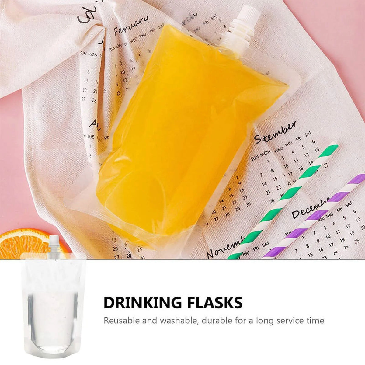 50PCS 100Ml Liquid Stand Bag Leak Proof Drink Packaging Bag Spout Pouch P49640