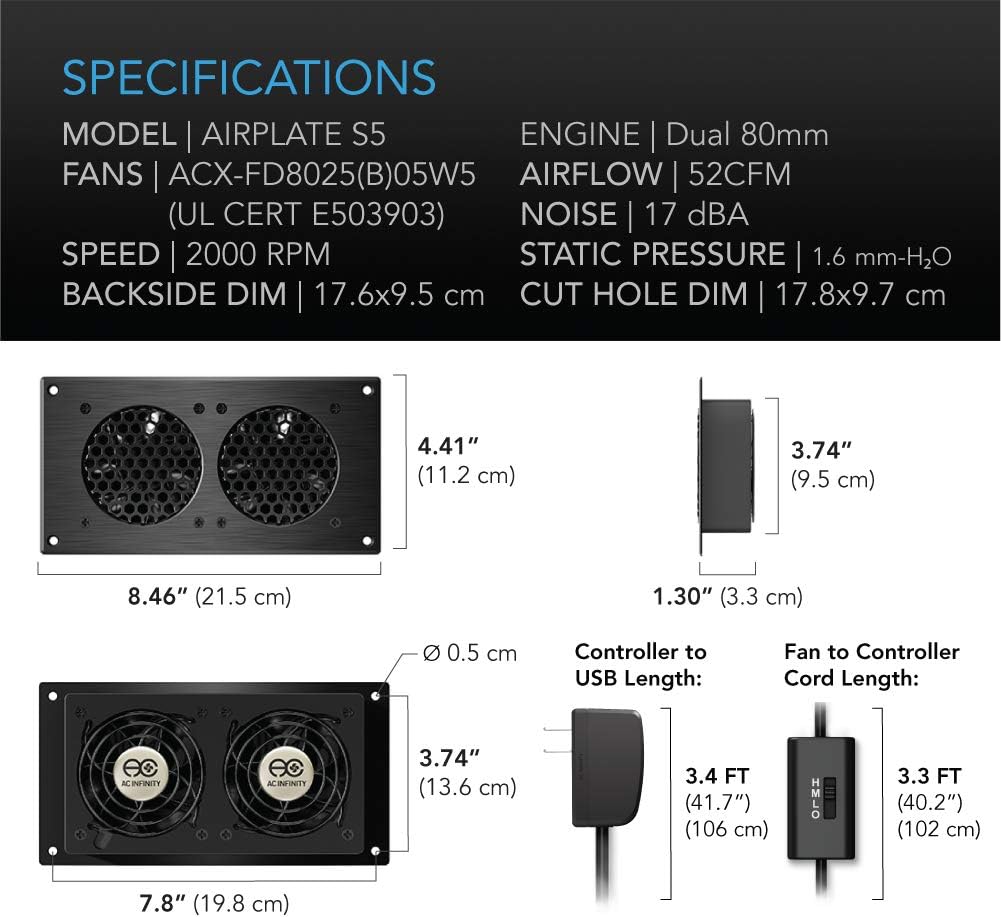 Quiet Cooling Fan System 8 Pack of 2 W1342