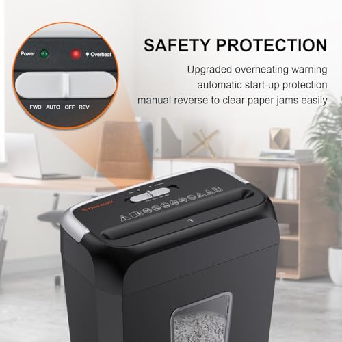 6-Sheet Crosscut Paper Shredder with 3.4 Gal Wastebasket G854998