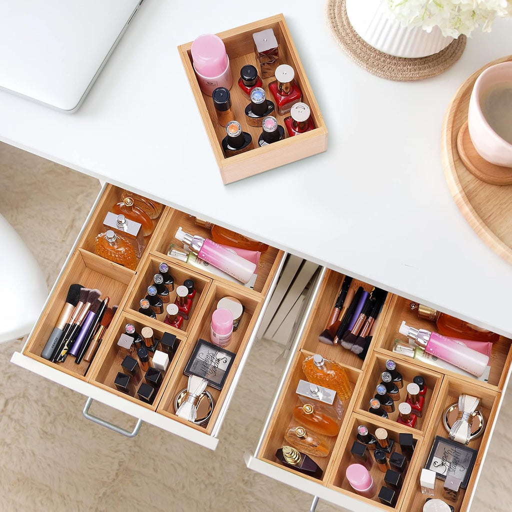 Set of 9 Bamboo Wood Drawer Organizer X3267