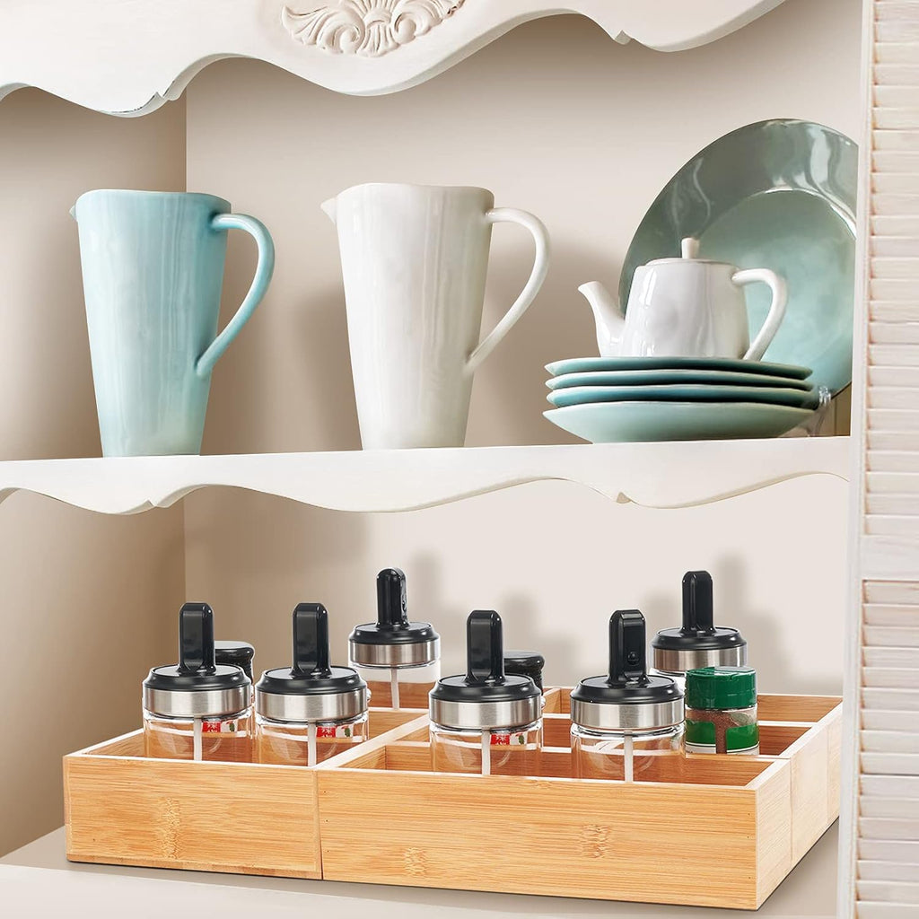 Set of 9 Bamboo Wood Drawer Organizer X3267