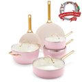 10 Pc Ceramic Nonstick Cookware Set, Blush Pink U8308