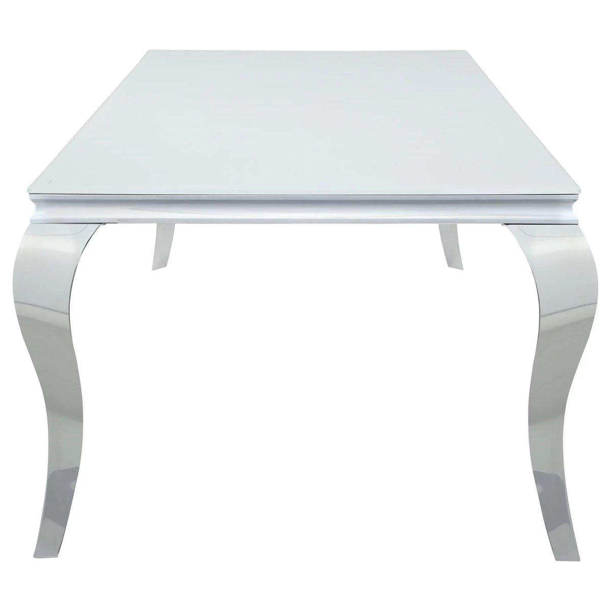 Rectangular Glass Top Dining Table White and Chrome D118470