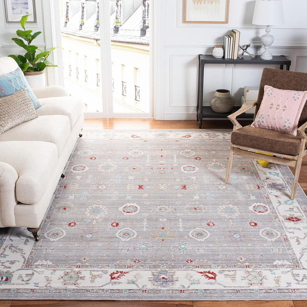 Runner Rug - 3' x 8', Grey & Cream, Distressed Design L637258