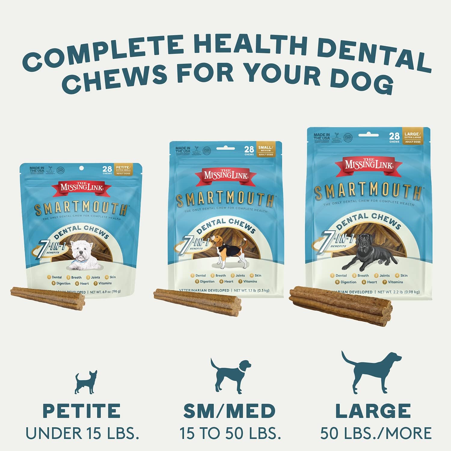 Petite/XS 28 Ct Dental Chew Treats Q4138