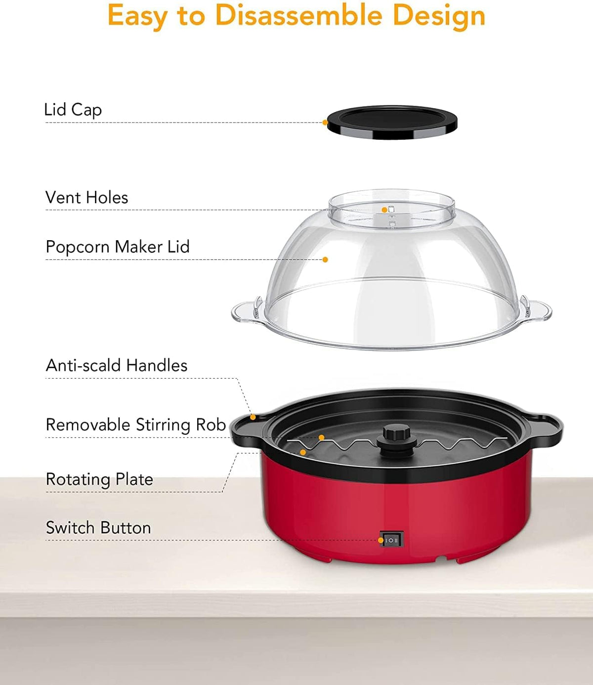 16-Cup Electric Hot Oil Popcorn Popper G928941