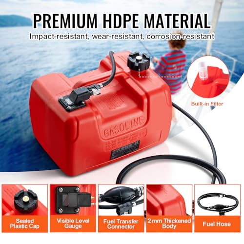 12 Gallon Portable Plastic Boat Fuel Tank T5652