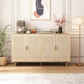 Natural Sideboard Cabinet with 4 Rattan Doors W182