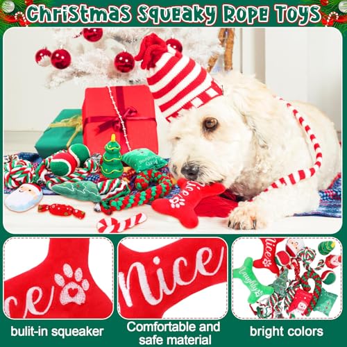 16 Pcs Christmas Dog Advent Calendar Squeaky Toys Candy Cane Interactive Ball Bones Chew Toy V7514