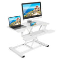 White Height Adjustable Standing Desk Converter O17558