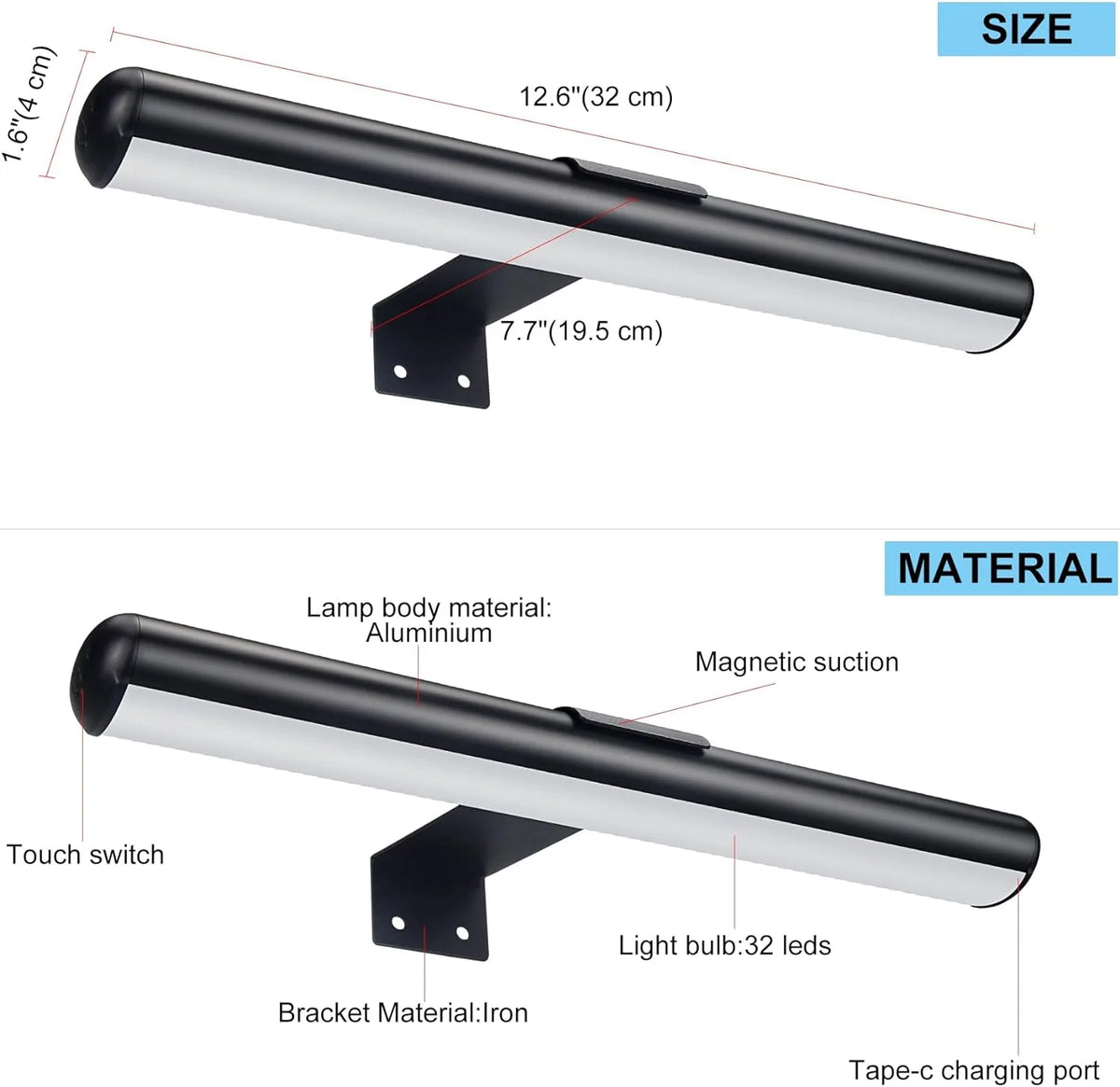Rechargeable LED Picture Light with Metal Body K75461