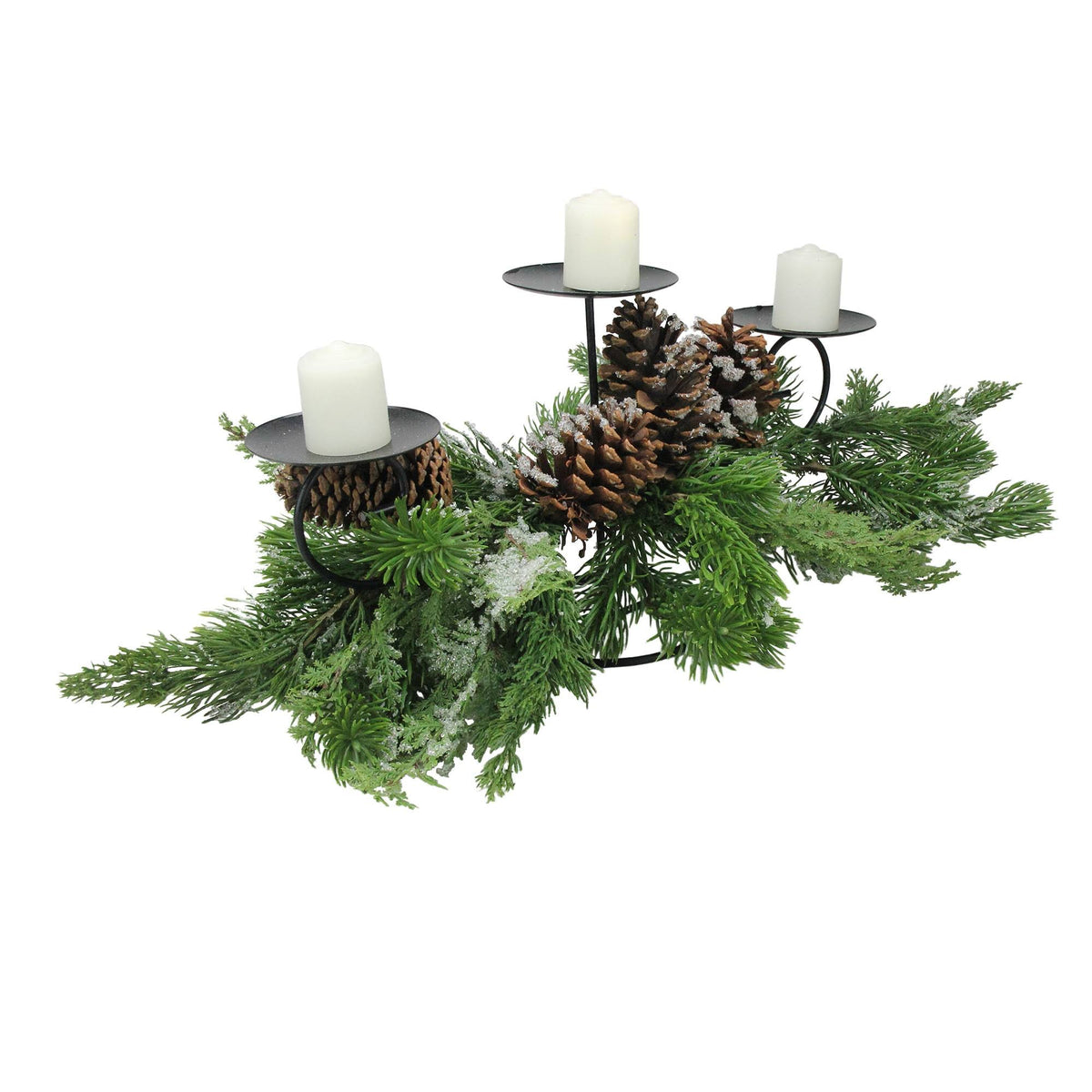 Green Pine Cones Christmas Candle Holder V67983