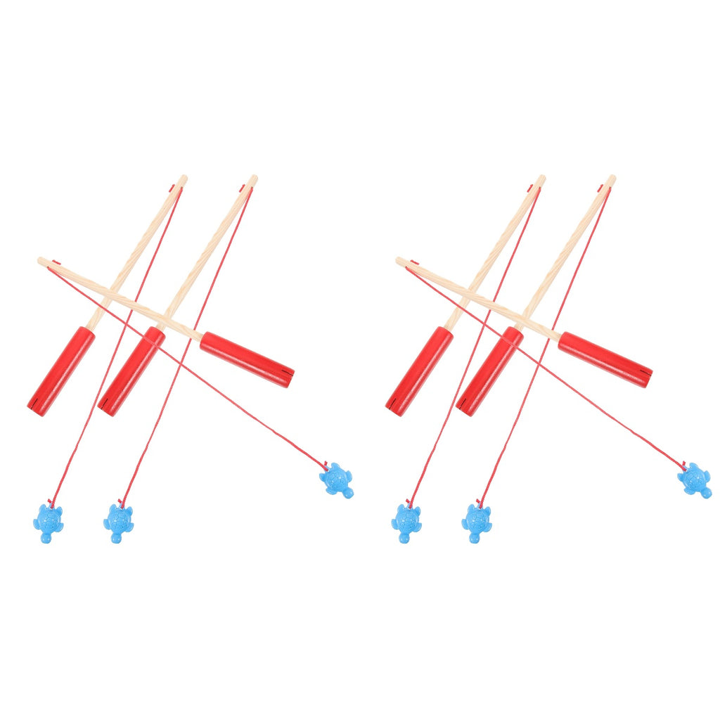 6 Pcs Wooden Magnetic Fishing Rod Puzzle Toy R190735