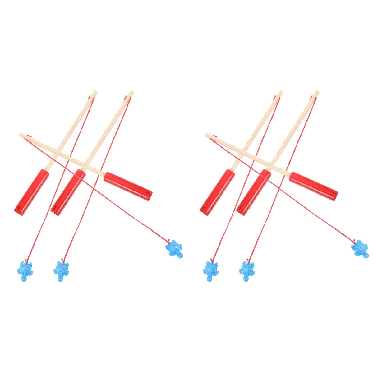 6 Pcs Wooden Magnetic Fishing Rod Puzzle Toy R190735