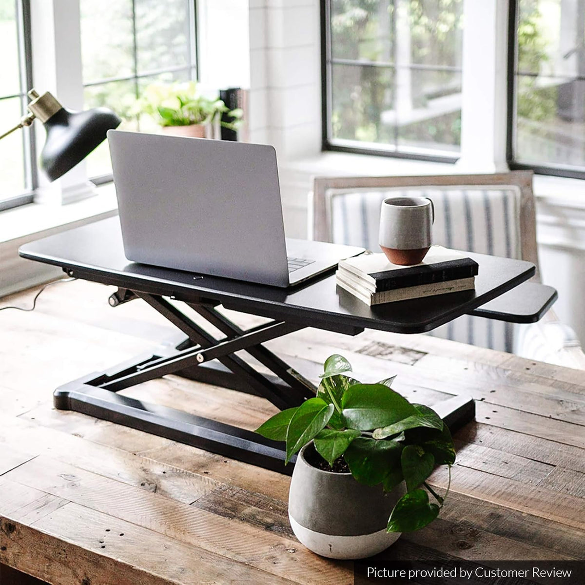 Black Electric Standing Desk Converter V5991