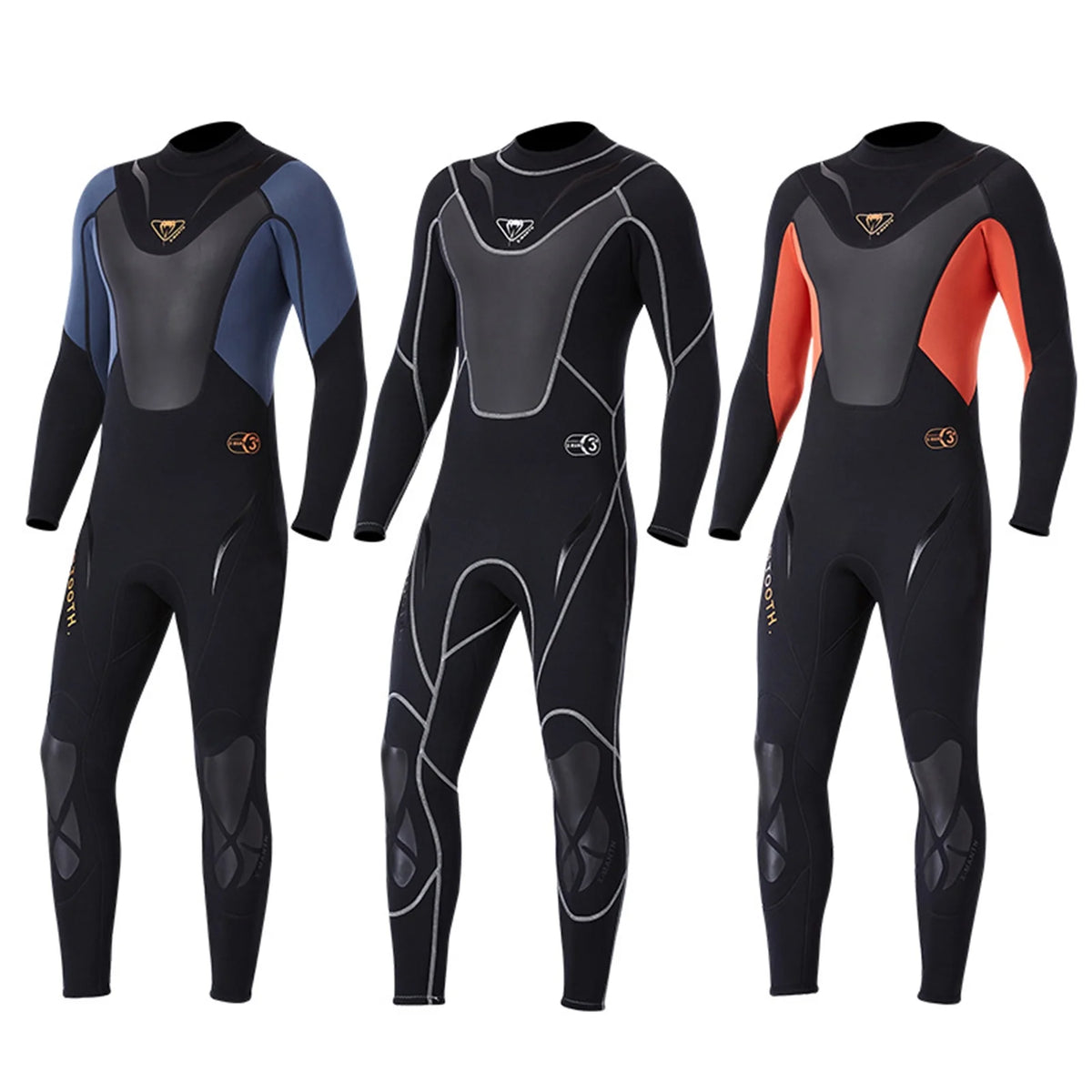 3mm Neoprene Full-body Wetsuit with Back Zipper A827224