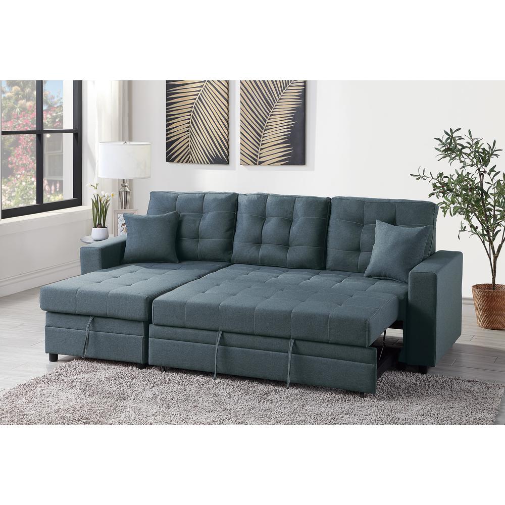 Blue Grey Convertible Sectional P33671
