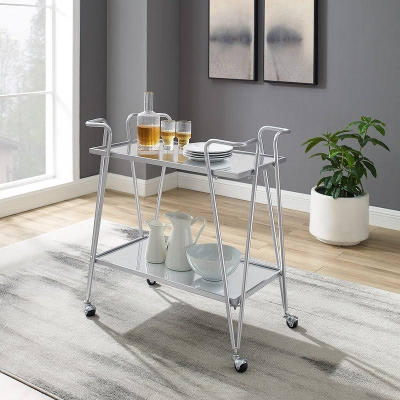 Silver Mid-Century Bar Cart L6947