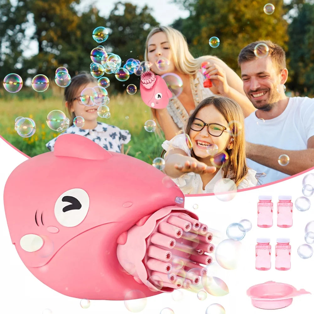 Pink Electric Automatic Bubble Blaster Toy U3222