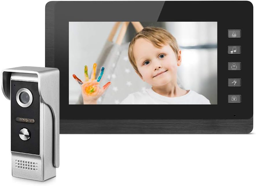 7 Inches Wired Video Door Intercom System with IR Night Vision Camera U75008