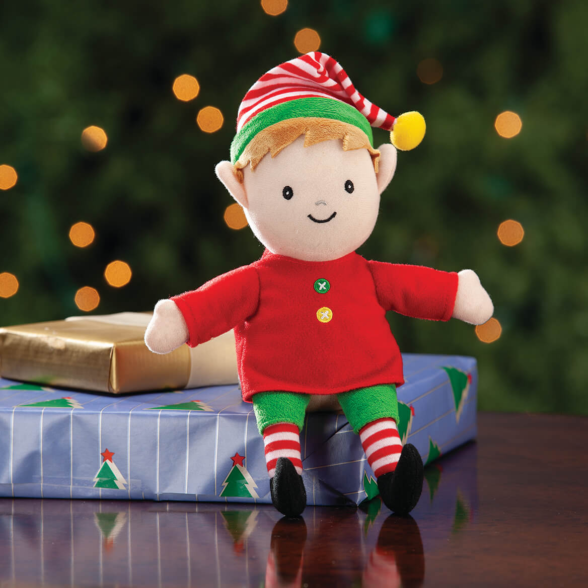 4" x 2" x 8" Brushed Tricot Elf Doll P915928