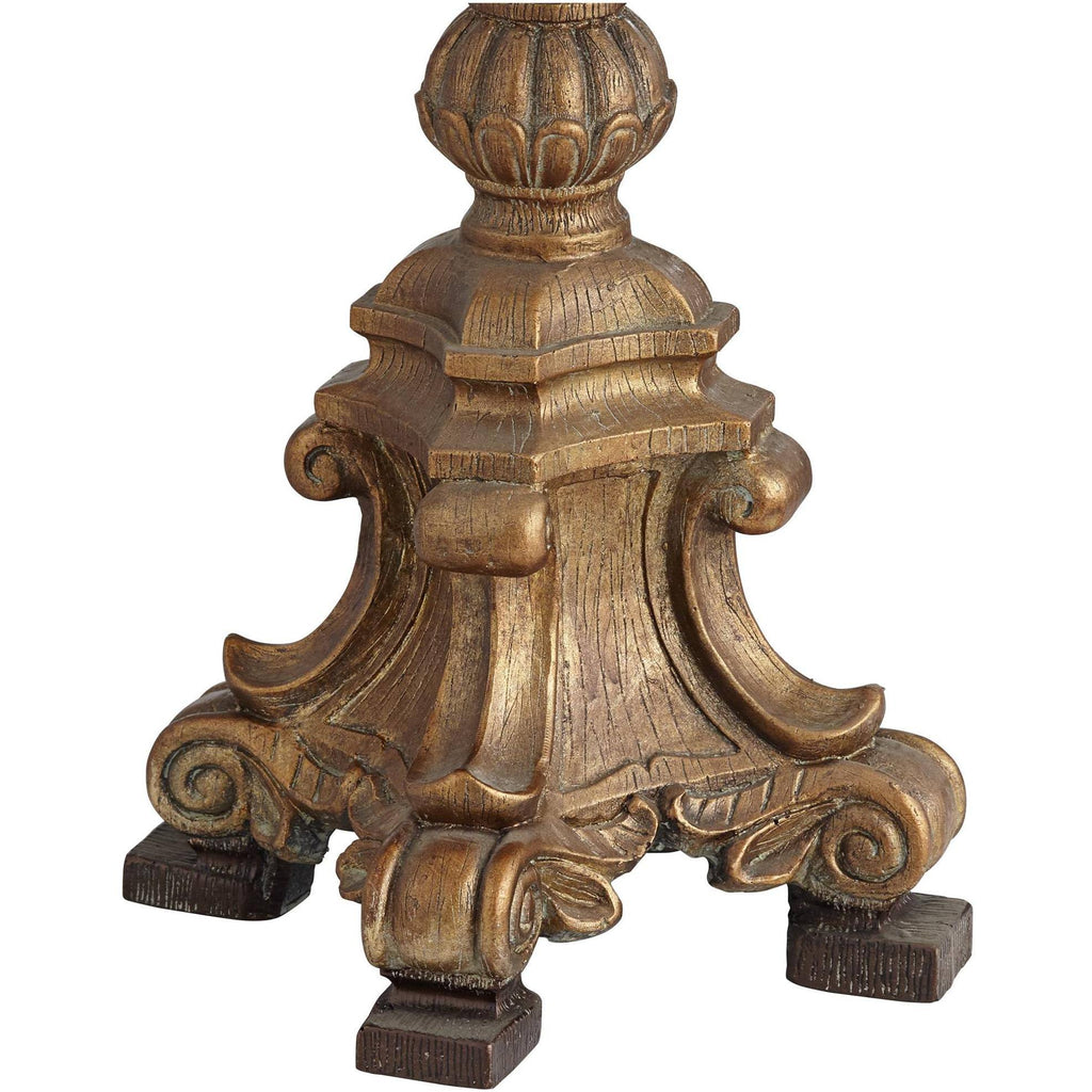 Crystal Gold Candlestick Table Lamp with Beige Bell Shade N767