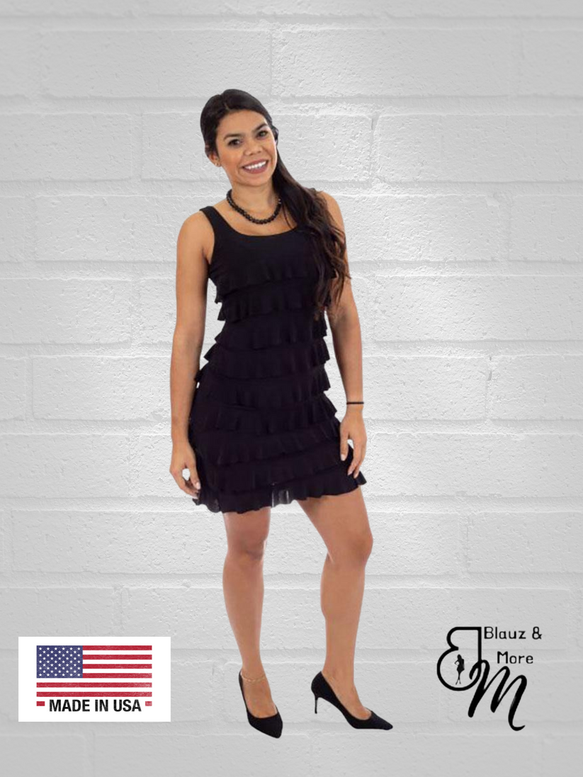 Ruffle Dress Sleeveless Knee length L69171