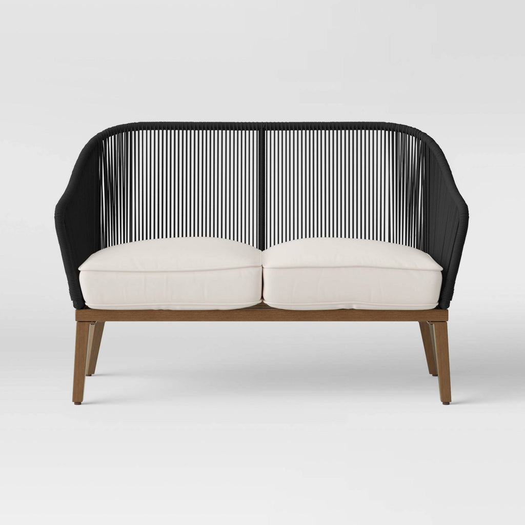 Light Wood Patio Loveseat L540