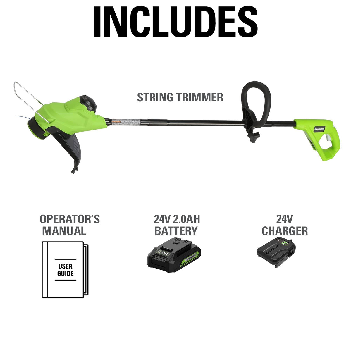 24V 10 inch TorqDrive String Trimmer with 2Ah USB Battery and Charger W378275